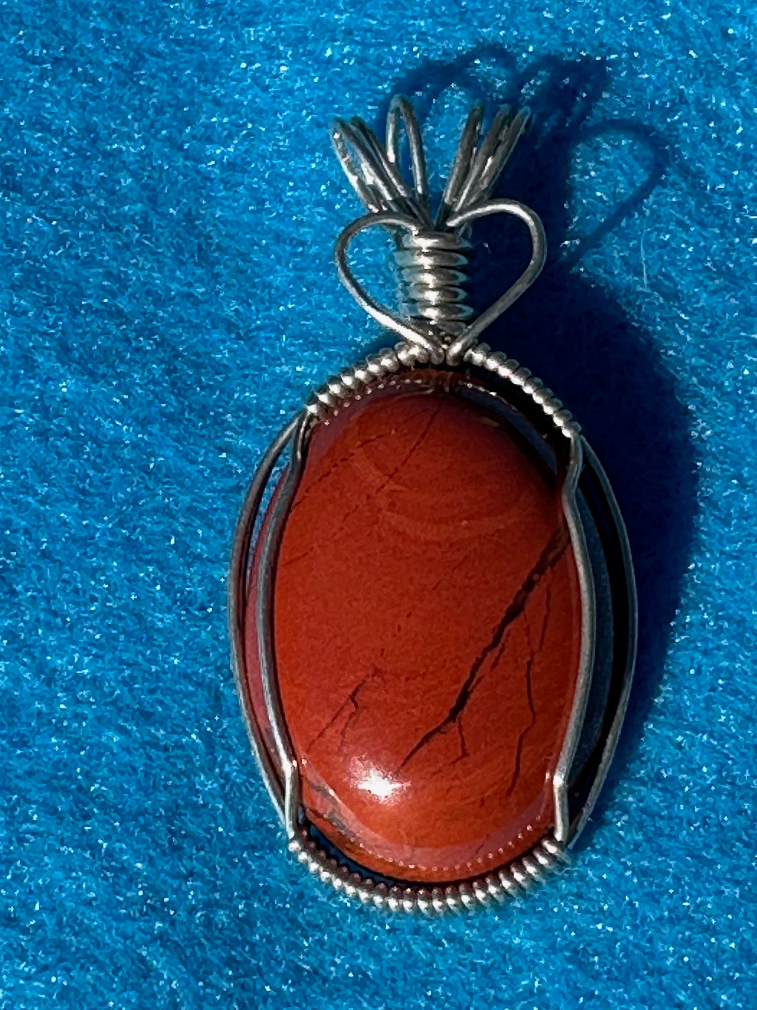 “Earthroot Flame” — Red Jasper Pendant