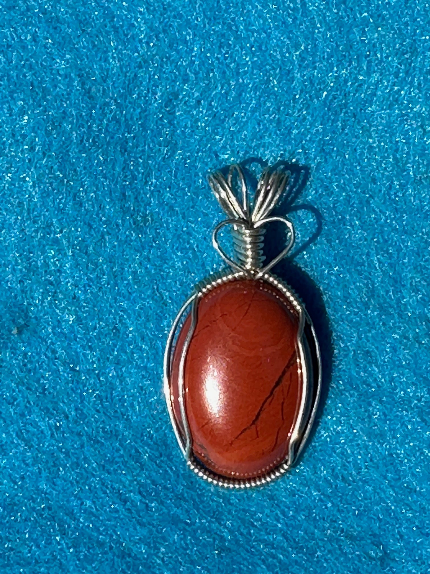 “Earthroot Flame” — Red Jasper Pendant