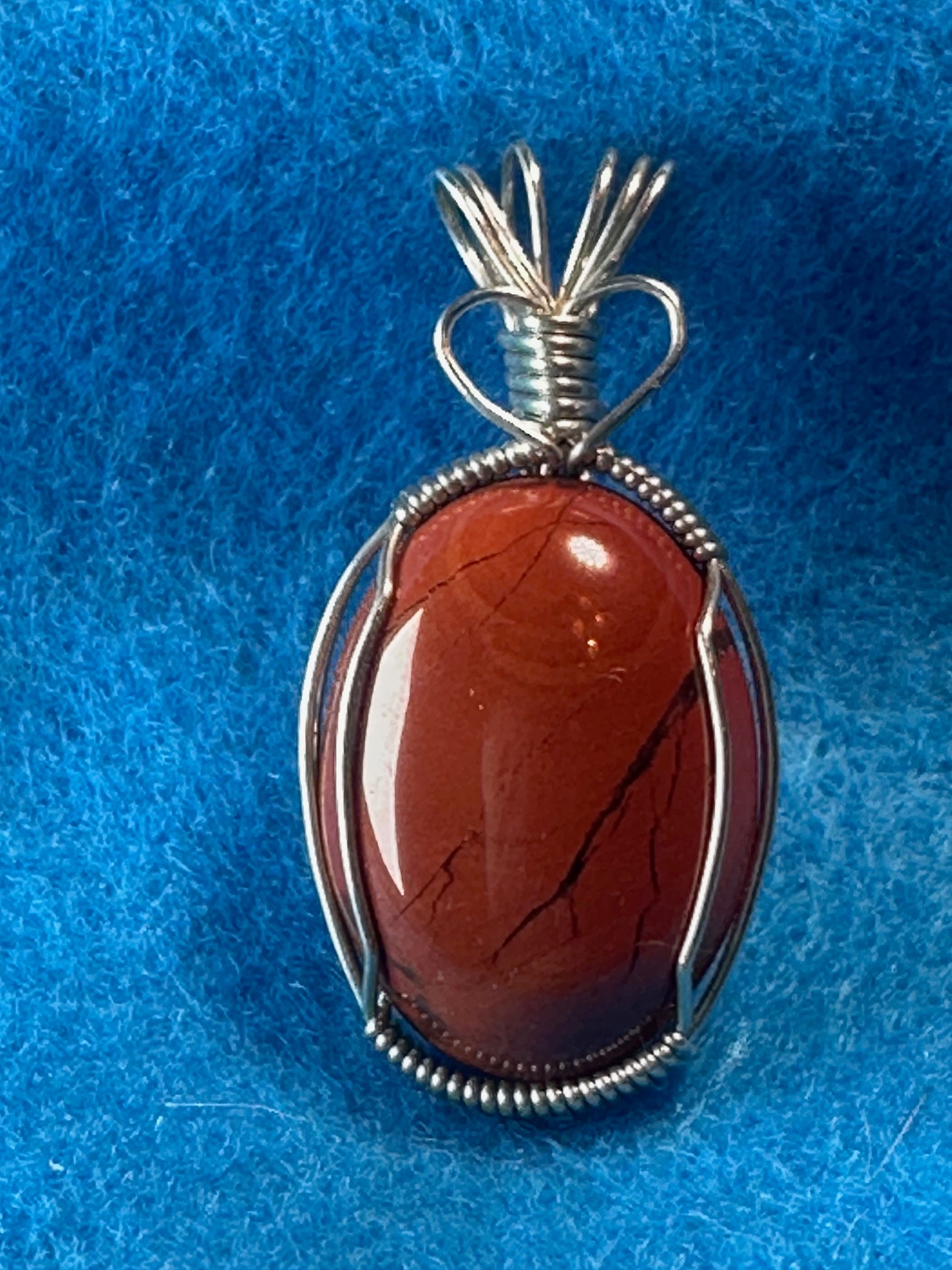 “Earthroot Flame” — Red Jasper Pendant